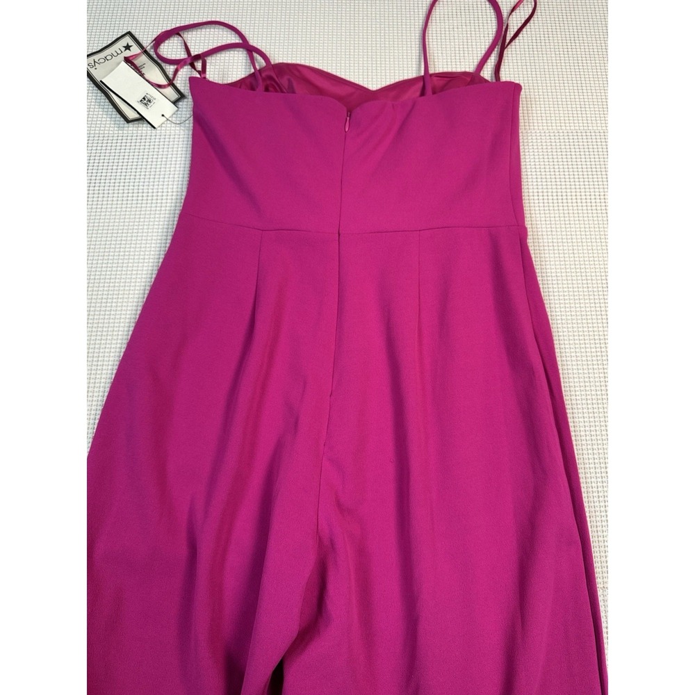 Bebe Pink Jumpsuit Womens Medium Wide Leg Spaghetti Strap Fuchsia NWT Read - Picture 14 of 16